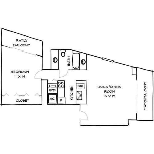 Bay Parc - 1 Bed/1 Bath - Othello Floor Plan 
