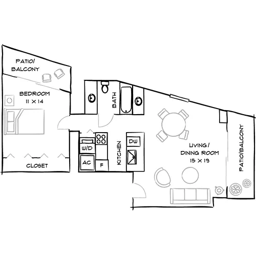 Bay Parc - 1 Bed/1 Bath - Othello Floor Plan