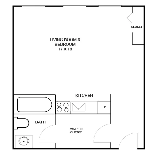 Chestnut Hall Apartments - Studio Homes - The Honors Floor Plan