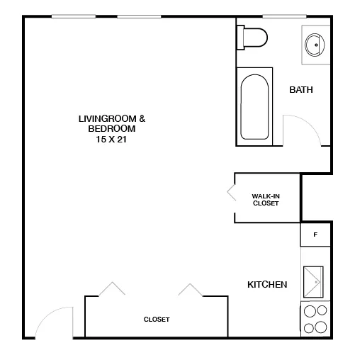 Chestnut Hall Apartments - Studio Homes - The Senior Floor Plan
