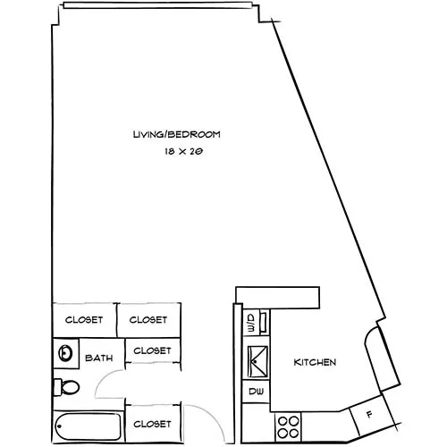 Flamingo South Beach - Miami, FL - Drexel A Floor Plan
