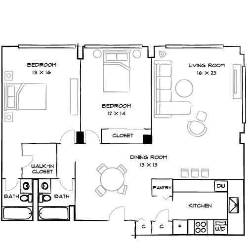 Flamingo South Point - Miami, FL - Floor Plan Diagram