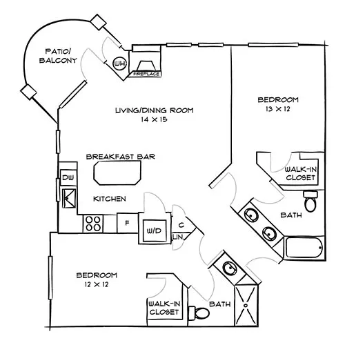 The Palazzo East - 2 Bed/2 Bath - Campania - East