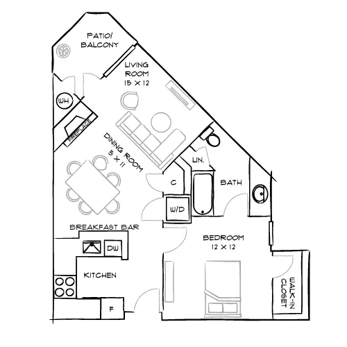 Palazzo East | Los Angeles, CA | Peurgia Premier Diagram with Furniture
