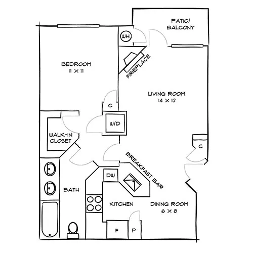 The Palazzo East - 1 Bed/1 Bath - Monti - East
