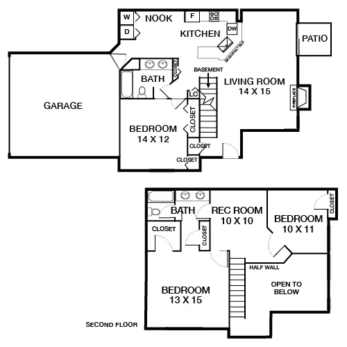Township at Highlands Apartments & Townhomes - Three bedroom townhome - Aspen Townhome 