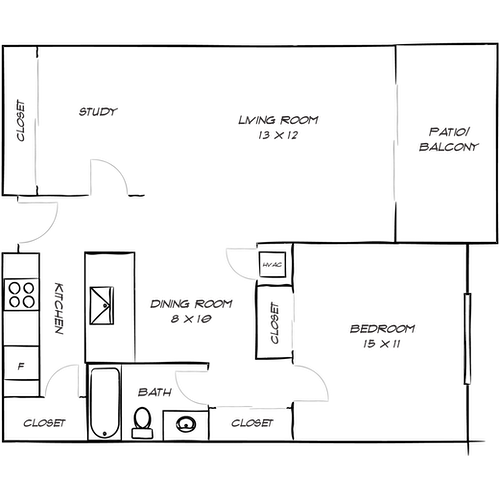 Villas of Pasadena - Pasadena, CA - Floor Plan Diagram