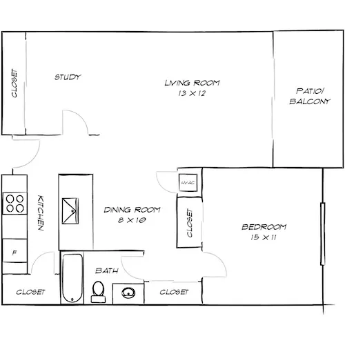 Villas of Pasadena - Pasadena, CA - Floor Plan Diagram