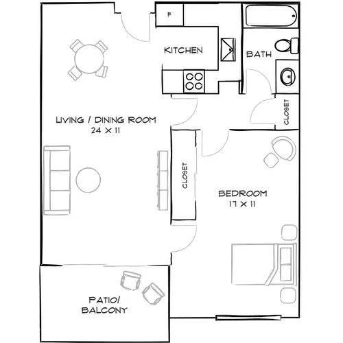 Villas of Pasadena - Pasadena, CA - Floor Plan Diagram