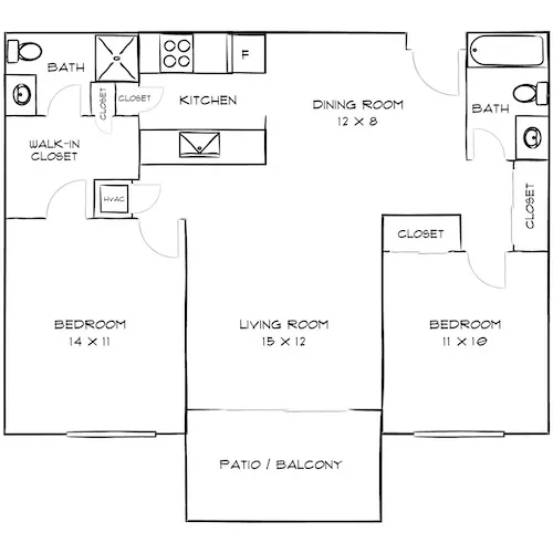 Villas of Pasadena - Pasadena, CA - Floorplan Diagram