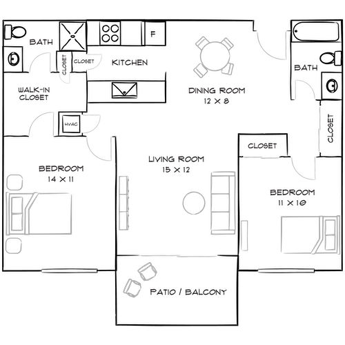 Villas of Pasadena - Pasadena, CA - Floor Plan Diagram