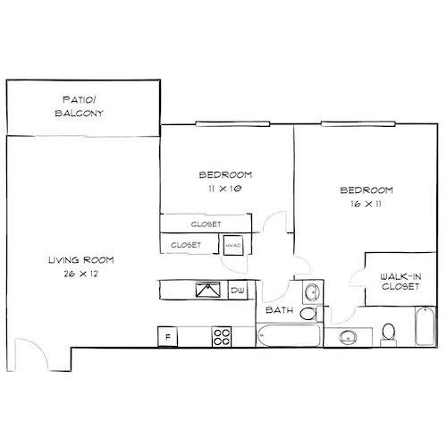 Villas of Pasadena - Pasadena, CA - Floor Plan Diagram
