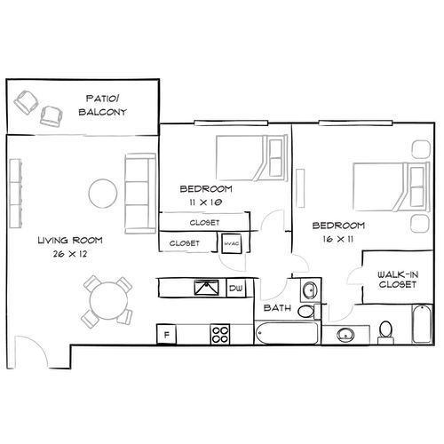 Villas of Pasadena - Pasadena, CA - Floor Plan Diagram