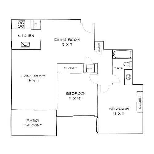 Villas of Pasadena - Pasadena, CA - Floor Plan Diagram