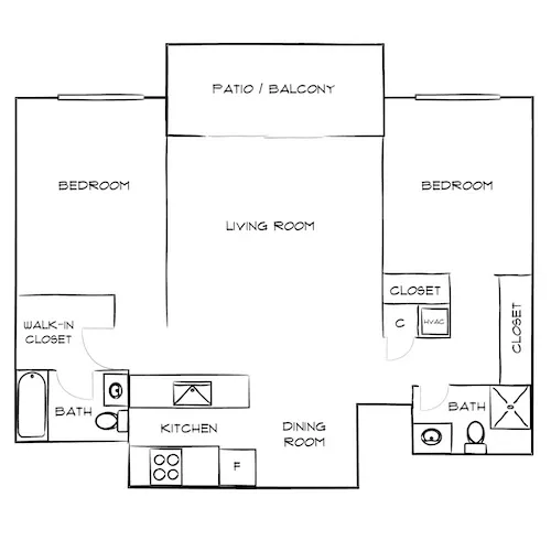 Villas of Pasadena - Pasadena, CA - Floorplan Diagram