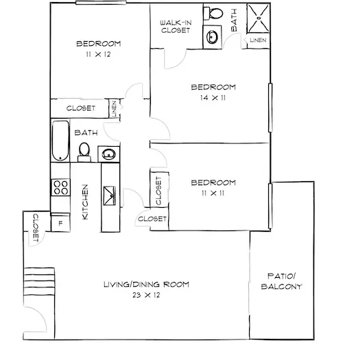 Villas of Pasadena - Pasadena, CA - Floor Plan Diagram