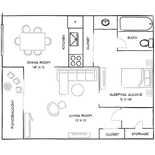 Laurel Crossing Apartment Homes - San Mateo, CA - Floor Plan Diagram