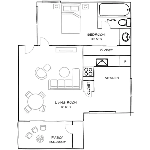Laurel Crossing Apartment Homes - San Mateo, CA - Floor Plan Diagram