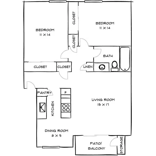 Laurel Crossing Apartment Homes | San Mateo, CA | Floor Plan Diagram