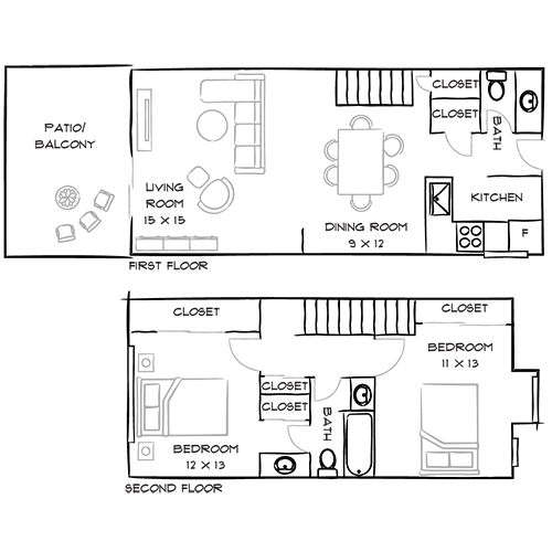Laurel Crossing  Apartment Homes - San Mateo, CA - Floor Plan Diagram
