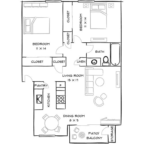 Laurel Crossing - San Mateo, CA - Floor Plan Diagram