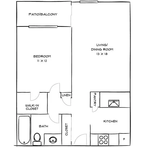 Laurel Crossing Apartment Homes - San Mateo, CA - Floor Plan Diagram
