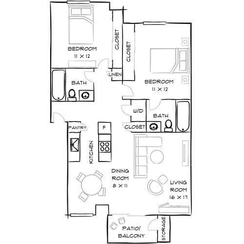 Laurel Crossing  - San Mateo, CA - Floor Plan Diagram