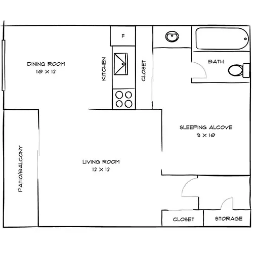 Laurel Crossing Apartment Homes - San Mateo, CA - Floor Plan Diagram