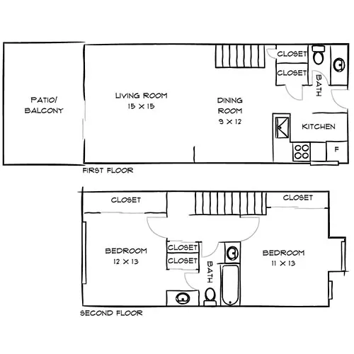 Laurel Crossing  Apartment Homes - San Mateo, CA - Floor Plan Diagram