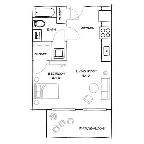 707 Leahy Apartments -  Redwood City, CA - Burl Floor Plan