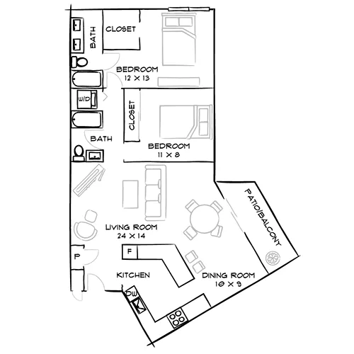 Preserve at Marin Apartment Homes - 2 Bed / 2 Bath - Mist 