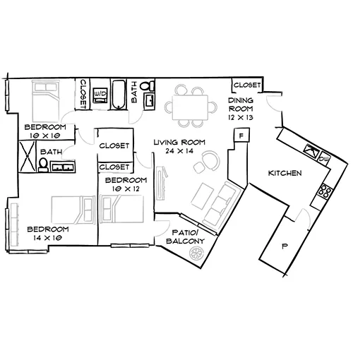 Preserve at Marin Apartment Homes - 3 Bed / 2 Bath - Dipsea 