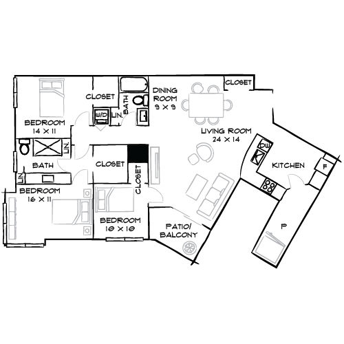 2D Diagram Furnished