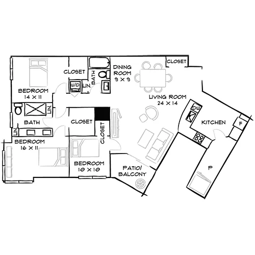 Preserve at Marin Apartment Homes - 3 Bed / 2 Bath - Dipsea 