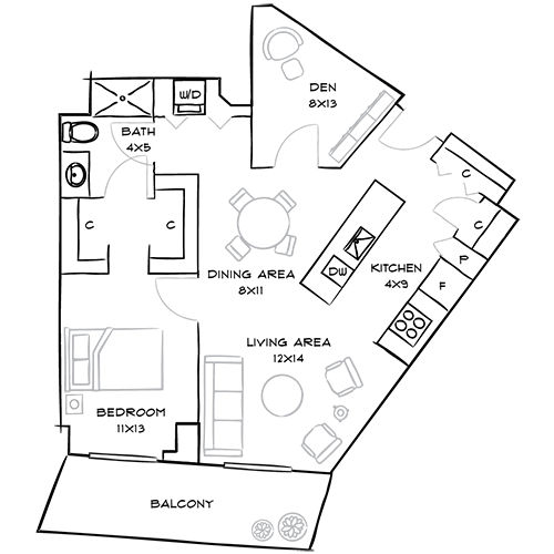 2D Diagram Furnished