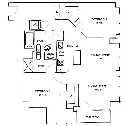 One Canal Apartment Homes - 2-bedroom apartments