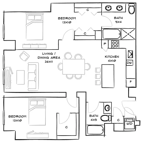 2-bedroom apartments available for rent - One Canal Apartment Homes