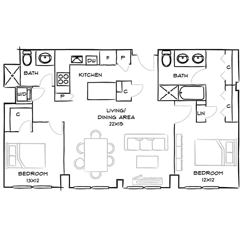 2-bedroom apartments available for rent - One Canal Apartment Homes