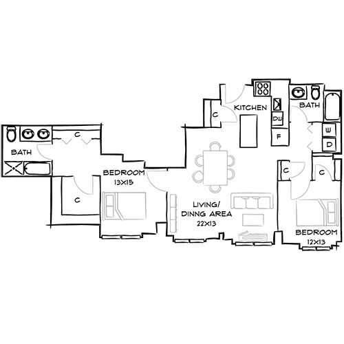 One Canal - Boston, MA - Floor Plan Diagram