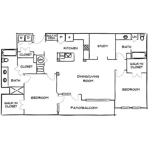 21 Fitzsimons - 2 Bed/2 Bath Apartment - Jewell Floor Plan
