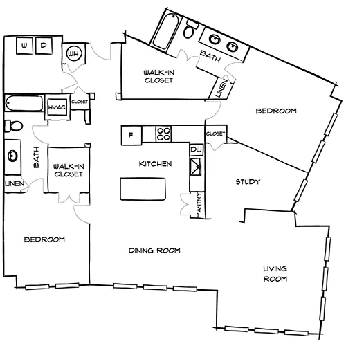 21 Fitzsimons - 2 Bed/2 Bath Apartment - Market Floor Plan