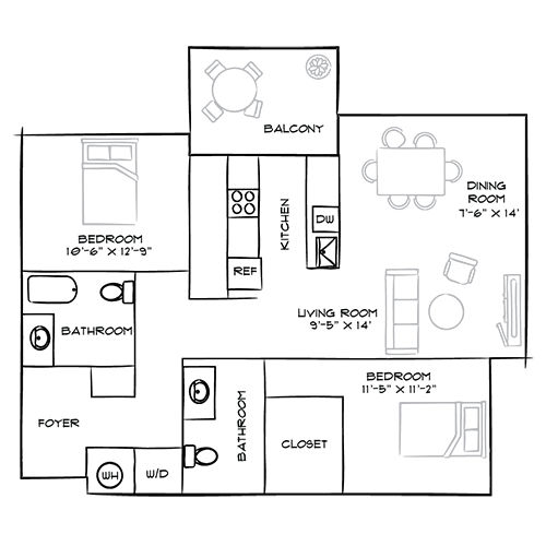 2D Diagram Furnished