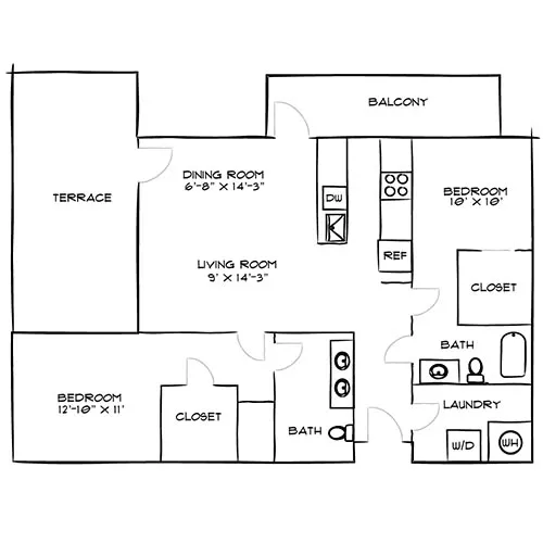Parc Mosaic - Boulder, CO -- Floor Plan Diagram 