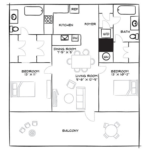2D Diagram Furnished