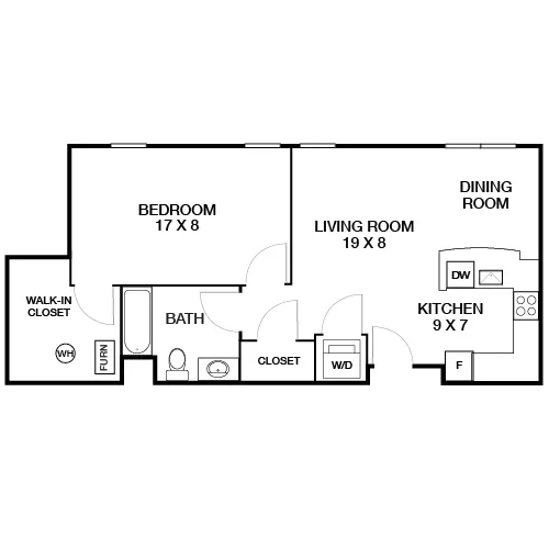 Axiom Apartments - Cambridge, MA - 1 Bed/1Bath Binney Floorplan 