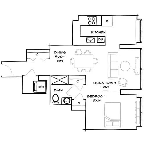 Park Towne Place Premier, Philly, PA - 1 Bed, 1 Bath - Callowhill