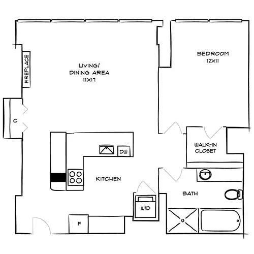 1 Bed, 1 Bath Apt - Park Towne Place Premier Apartment Homes - Elfreth