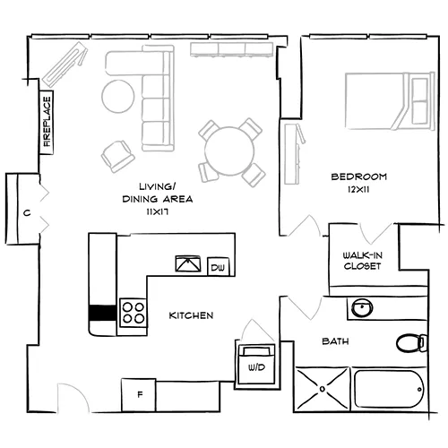 1 Bed, 1 Bath Apt - Park Towne Place Premier Apartment Homes - Elfreth