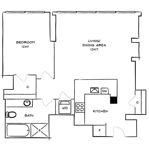 1 Bed, 1 Bath Apt - Park Towne Place Premier Apartment Homes - Elfreth