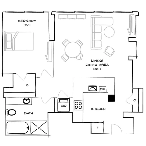 1 Bed, 1 Bath Apt - Park Towne Place Premier Apartment Homes - Elfreth